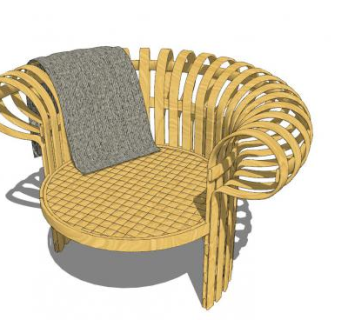 藤椅椅子座椅SU模型下载_sketchup草图大师SKP模型