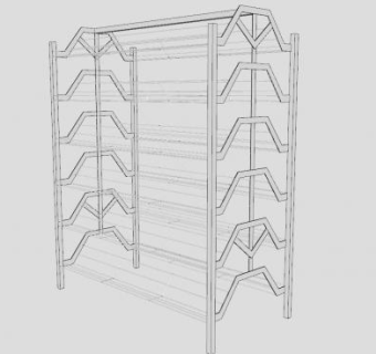普通多层鞋架SU模型下载_sketchup草图大师SKP模型