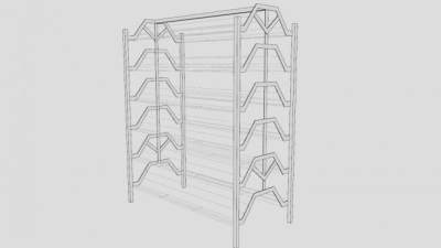 普通多层鞋架SU模型下载_sketchup草图大师SKP模型