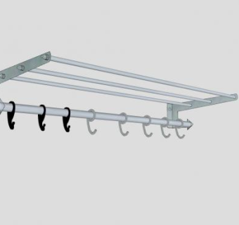 衣架挂钩和浴室架SU模型下载_sketchup草图大师SKP模型