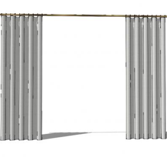 灰色平拉式窗帘SU模型下载_sketchup草图大师SKP模型