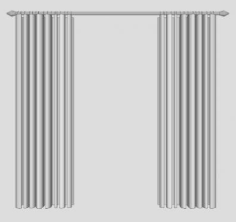 纯色家用窗帘SU模型下载_sketchup草图大师SKP模型