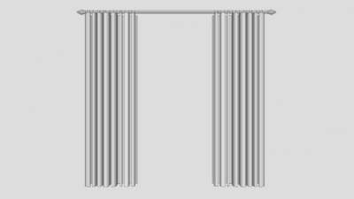 纯色家用窗帘SU模型下载_sketchup草图大师SKP模型