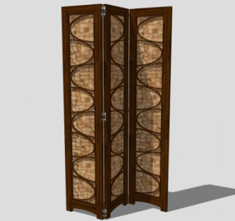 折叠屏风SU模型下载_sketchup草图大师SKP模型