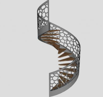 室内旋转梯螺旋楼梯SU模型下载_sketchup草图大师SKP模型