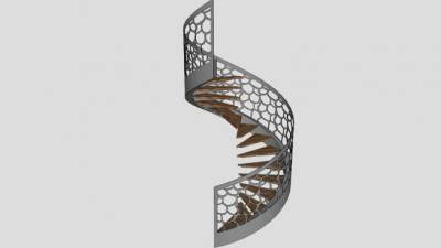 室内旋转梯螺旋楼梯SU模型下载_sketchup草图大师SKP模型