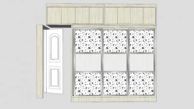 房间门侧开一体式柜子SU模型下载_sketchup草图大师SKP模型