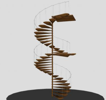 螺旋梯旋转楼梯SU模型下载_sketchup草图大师SKP模型