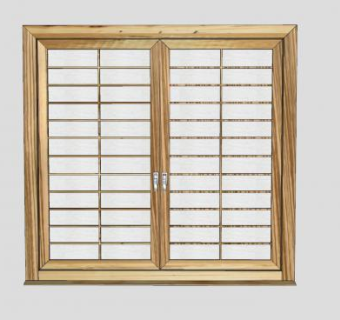 日式推拉门SU模型下载_sketchup草图大师SKP模型