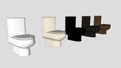 几个不同颜色的马桶SU模型下载_sketchup草图大师SKP模型