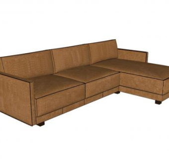 现代短L沙发家具SU模型下载_sketchup草图大师SKP模型