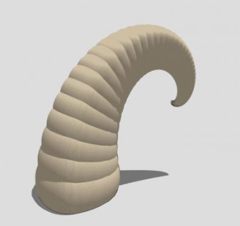 羊角装饰品摆件SU模型下载_sketchup草图大师SKP模型