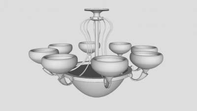 欧式吊灯吸顶灯灯具SU模型下载_sketchup草图大师SKP模型