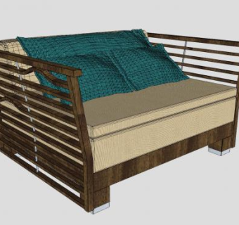 木质藤椅座椅沙发椅SU模型下载_sketchup草图大师SKP模型