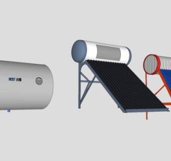 太阳能热水器和电热水器SU模型下载_sketchup草图大师SKP模型