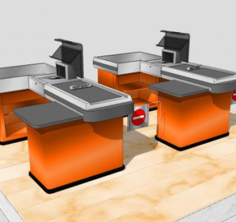 超市专用收银台超市收银台SU模型下载_sketchup草图大师SKP模型