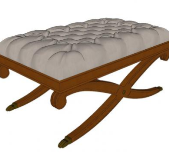 欧式换鞋凳SU模型下载_sketchup草图大师SKP模型