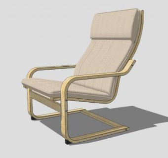 靠背椅座椅子SU模型下载_sketchup草图大师SKP模型