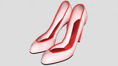 粉色高跟鞋SU模型下载_sketchup草图大师SKP模型
