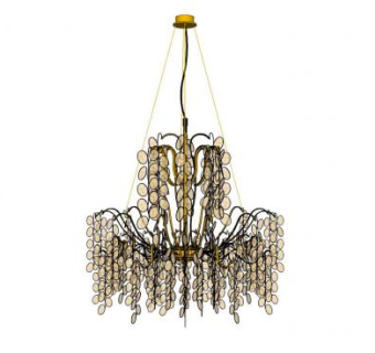 豪华圆片欧式吊灯灯具SU模型下载_sketchup草图大师SKP模型