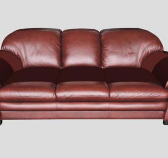 皮质三座沙发SU模型下载_sketchup草图大师SKP模型