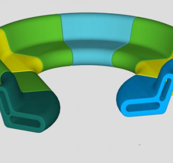 儿童沙发塑料材质SU模型下载_sketchup草图大师SKP模型