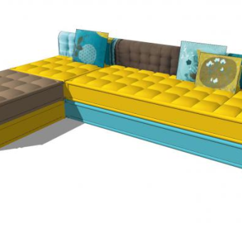 L型大型沙发家具SU模型下载_sketchup草图大师SKP模型