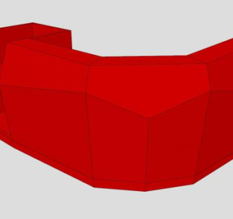红色柜台SU模型下载_sketchup草图大师SKP模型