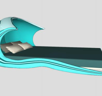 创意大床铺双人床SU模型下载_sketchup草图大师SKP模型