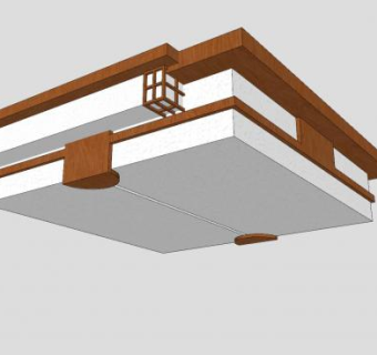 中式灯具吸顶灯SU模型下载_sketchup草图大师SKP模型