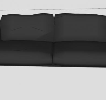 两人座黑色沙发家具SU模型下载_sketchup草图大师SKP模型