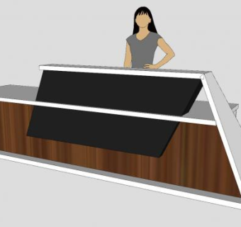 奶茶柜前台接待台SU模型下载_sketchup草图大师SKP模型