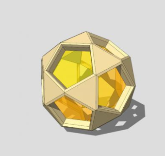 多面体艺术绣球雕塑SU模型下载_sketchup草图大师SKP模型