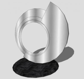 金属动感圆圈雕塑SU模型下载_sketchup草图大师SKP模型