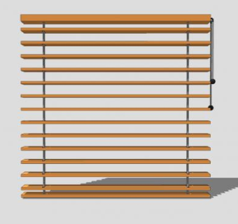 木质手拉百叶窗SU模型下载_sketchup草图大师SKP模型