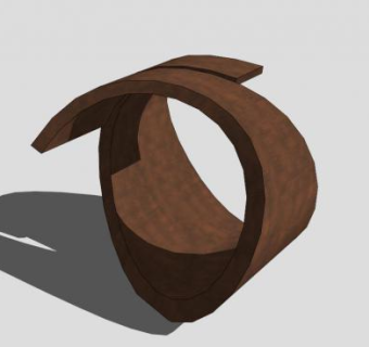 环戒木质雕塑SU模型下载_sketchup草图大师SKP模型