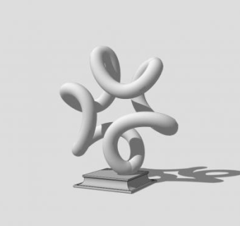 螺旋圆圈雕塑SU模型下载_sketchup草图大师SKP模型