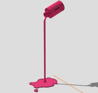 粉色化妆瓶倒水雕塑SU模型下载_sketchup草图大师SKP模型