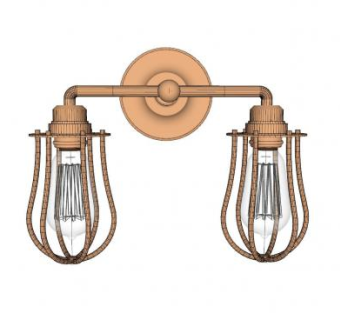 复古双壁灯灯具SU模型下载_sketchup草图大师SKP模型