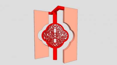 中国结雕塑SU模型下载_sketchup草图大师SKP模型