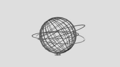 地球仪经纬线艺术雕塑SU模型下载_sketchup草图大师SKP模型