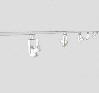 九盏轨道灯SU模型下载_sketchup草图大师SKP模型
