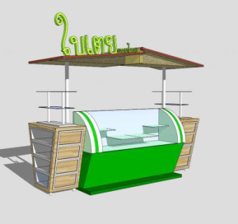 现代售卖亭SU模型下载_sketchup草图大师SKP模型