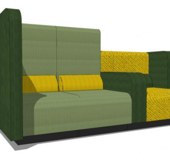 创意卡座沙发家具SU模型下载_sketchup草图大师SKP模型