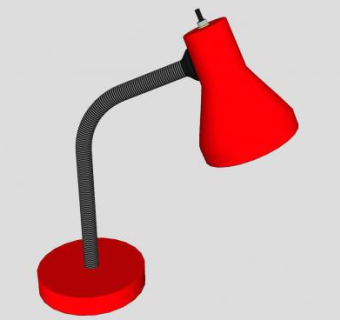 红色台灯灯具SU模型下载_sketchup草图大师SKP模型
