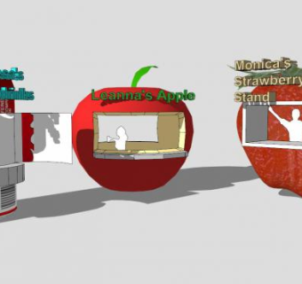 水果售卖亭SU模型下载_sketchup草图大师SKP模型
