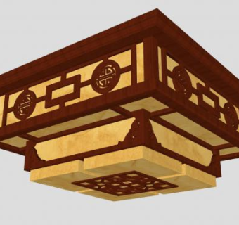 新中式餐厅吸顶灯SU模型下载_sketchup草图大师SKP模型