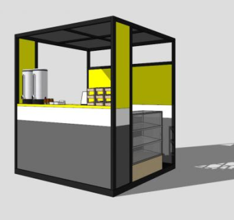 奶茶售卖亭SU模型下载_sketchup草图大师SKP模型