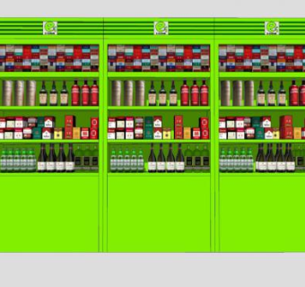 烟酒柜子货架SU模型下载_sketchup草图大师SKP模型