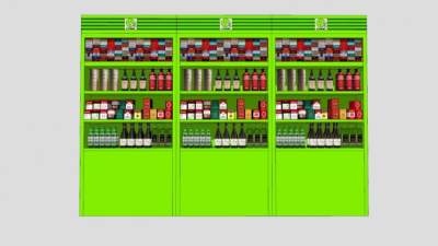 烟酒柜子货架SU模型下载_sketchup草图大师SKP模型